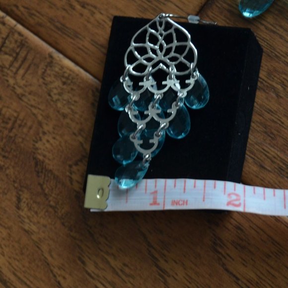 Fall into Color Chandelier Earrings Aquamarine - Picture 7 of 7